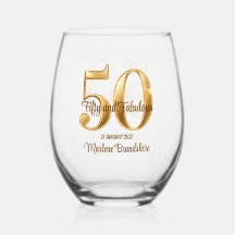 Tostão de 50º Aniversário em Dourado Elegante
