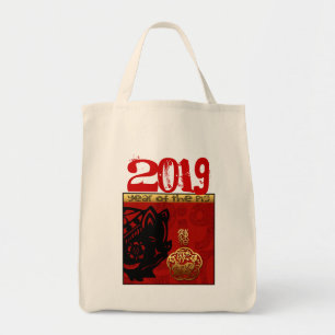 Tote 2019 Porcos Chineses Ano Zodiac, bolsa de compra d