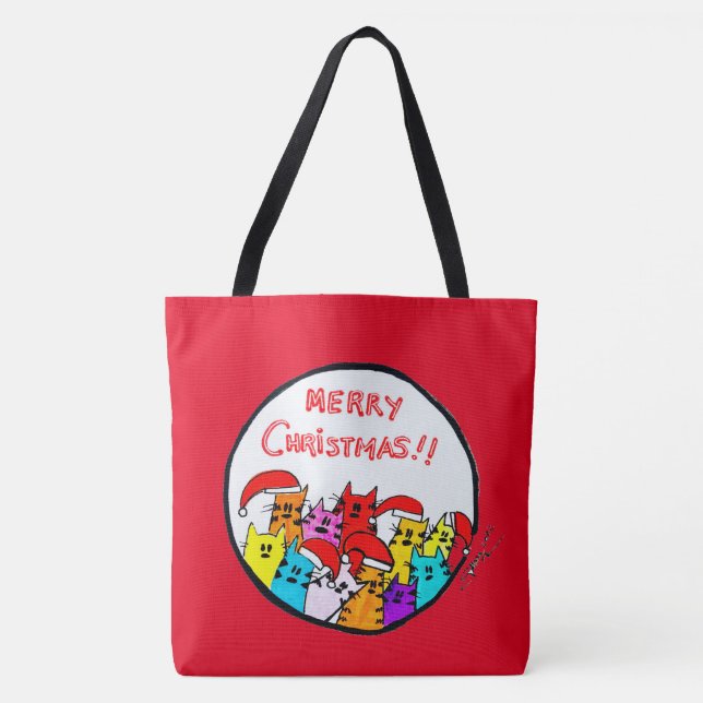 Tote 258 - Bolsa de gatos de Natal (Frente)