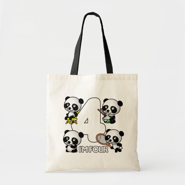 Tote 4 bolsa PANDAS - escolha estilo e cor (Frente)