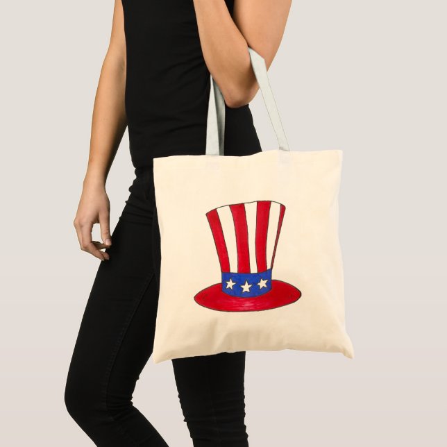 Tote 4 de julho Bolsa do Patriótico Tio Sam Top Hat (Frente (produto))