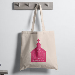 Tote A bolsa da minha igreja, cor-de-rosa escuro