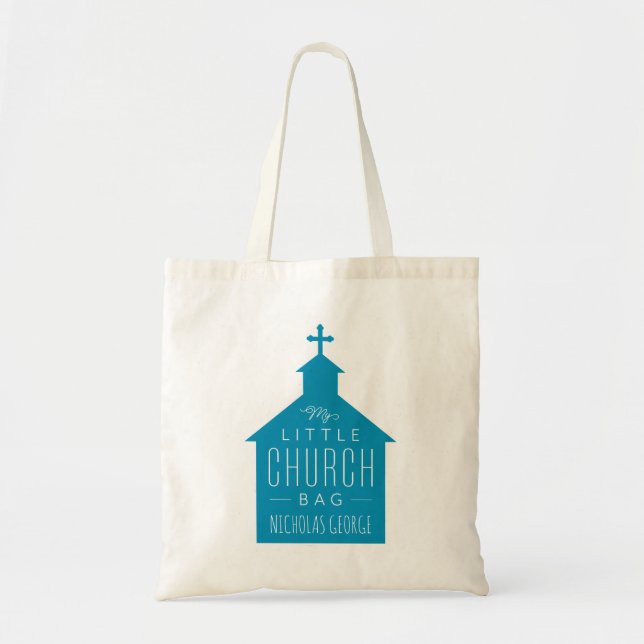 Tote A bolsa da minha pequena sacola azul do garoto (Frente)