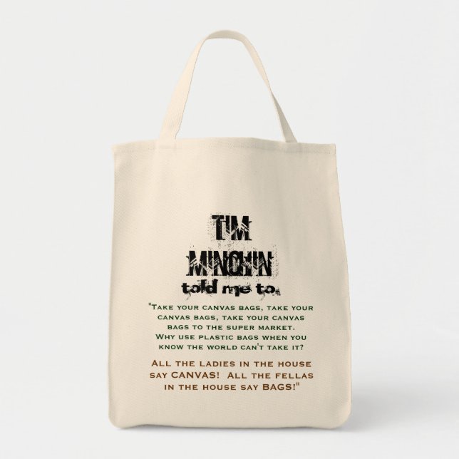 Tote A bolsa de canvas de Tim Minchin (Frente)