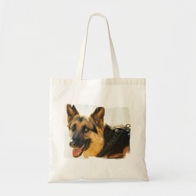 Tote A bolsa de canvas pequena da foto do cão de german (Frente)