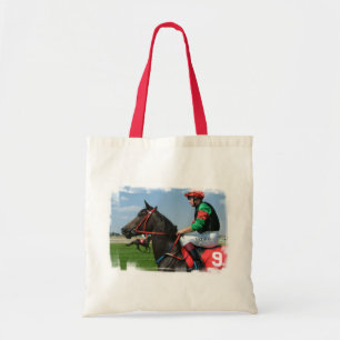 Tote A bolsa de canvas pequena do jóquei e do cavalo