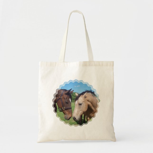 Tote A bolsa de canvas pequena romance do cavalo (Frente)