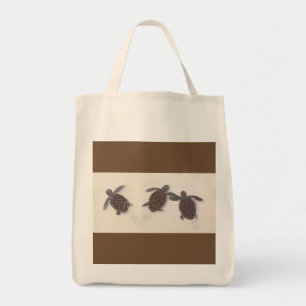 Tote a bolsa de compra com as três tartarugas do bebê