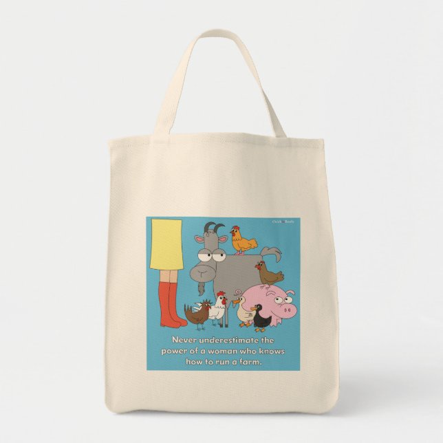 Tote A bolsa de compra da menina de fazenda (Frente)