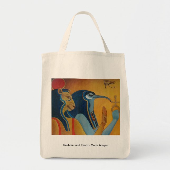 Tote A bolsa de compra de Sekhmet e de Thoth (Frente)
