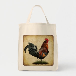 Tote A bolsa de compra do galo do vintage