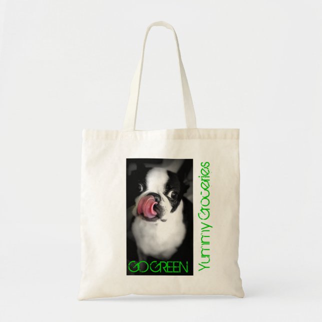 Tote A bolsa de compra orgânica de BOSTON TERRIER (Frente)