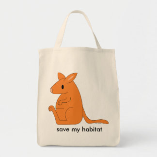 Tote a bolsa de compra orgânica do canguru