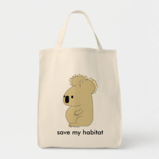 Tote a bolsa de compra orgânica do koala