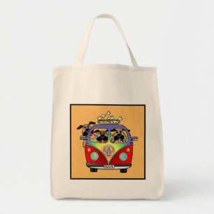 Tote A bolsa de compra orgânica dos Pugs da paz
