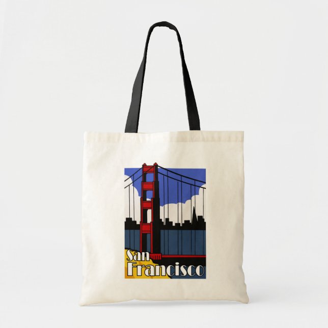 Tote A bolsa de compra reusável da porta dourada de San (Frente)