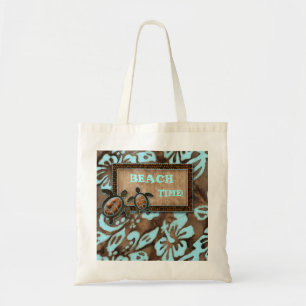 Tote A bolsa de praia floral do hibiscus bonito de