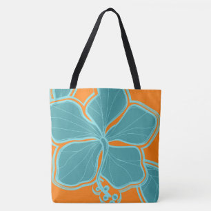 Tote A bolsa de praia reversível havaiana do hibiscus