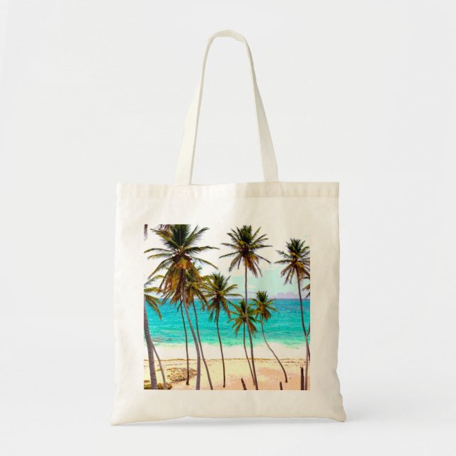 Tote A bolsa de praia tropical (Frente)