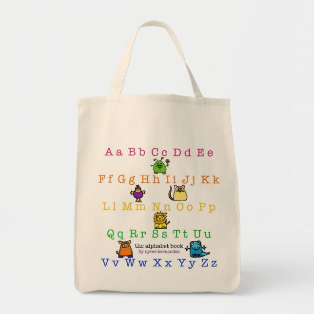 Tote a capa do livro do alfabeto - a bolsa de compra (Frente)
