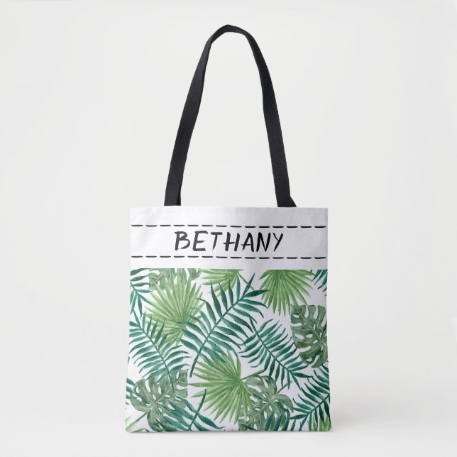 Tote a natureza deixa bolsa verde personalizado (Frente)