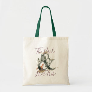Tote A noiva e seu bolsa da aguarela da floresta do