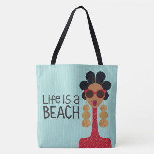 Tote A vida é um Bolsa do Ombro de praia