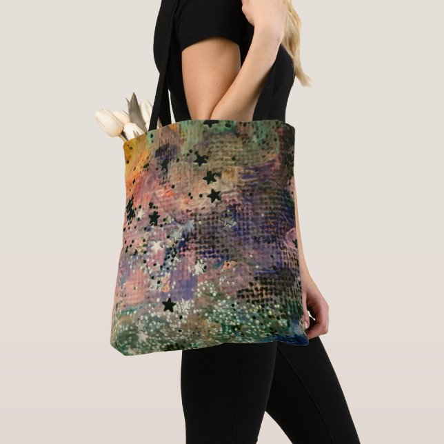 Tote Abstrato artsy glitter bolsa (Close Up)