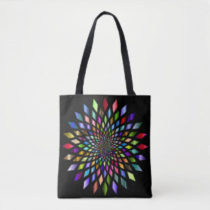 Tote Abstrato colorido no Bolsa preto