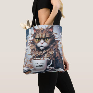 Tote Abstrato com Bolsa de mensagem "Hoje Não"