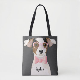 Tote Adorável cão terrível com óculos e gravata, Bolsa