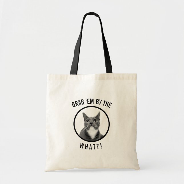 Tote Agarre-os pelo bolsa engraçado do gato do trunfo (Frente)