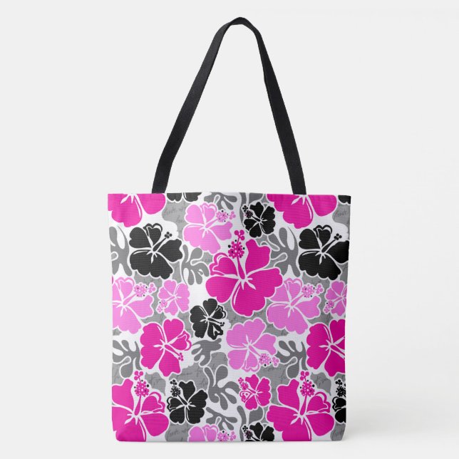 Tote Akahai Hawaiian Hibiscus Tropical Floral Bolsa de  (Frente)