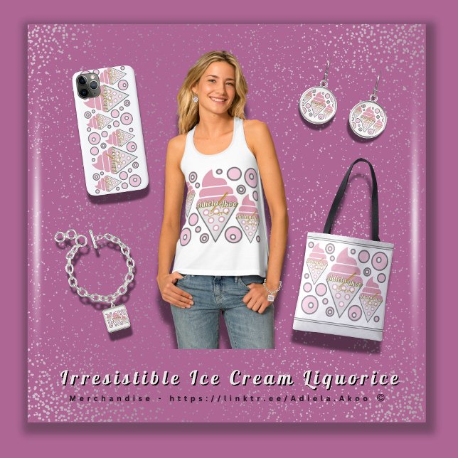 TOTE - Alcaçuz de Licor de Sorvete Irresistível (BUY Irresistible Ice Cream Liquorice Tank, Tote, Bracelet, Earrings & Phone Case by Poet Adiela Akoo)