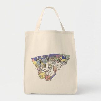 Tote Alice na bolsa de compra orgânica do país das