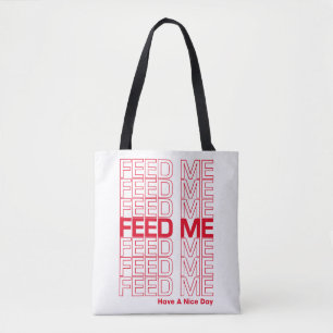 Tote Alimente-me repetindo a Bolsa de compra de tipogra