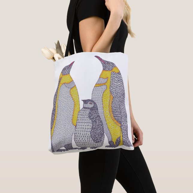 Tote All-Over - Família de Pinguins (branco) (Close Up)