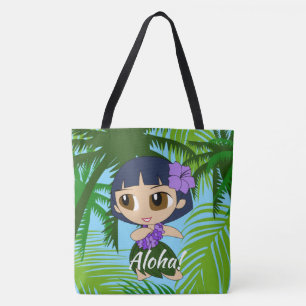 Tote Aloha Honys Hawaiian Hula Girl Bolsa de praia