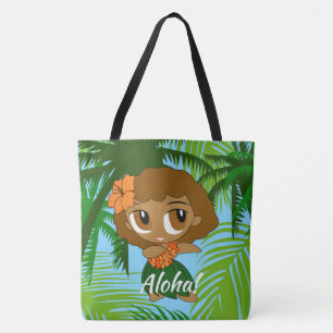Tote Aloha Honys Hawaiian Hula Girl Bolsa de praia