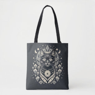Tote Alto Vibor - Bolsa de Cristais e Gatos Pretos