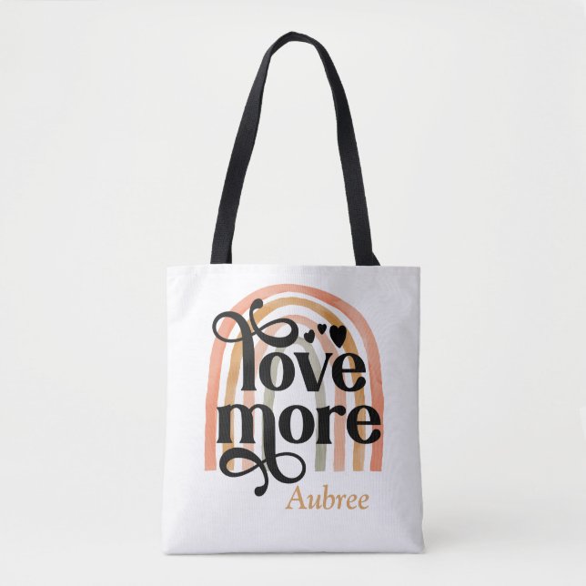 Tote Ame Mais Bolsa Personalizado do Arco-Íris (Frente)