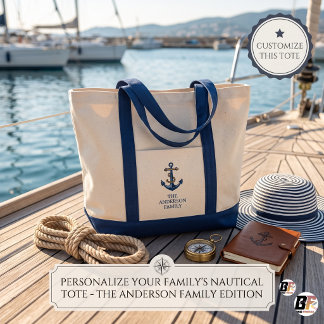 Tote Âncora Náutica Clássica Bolsa de Barco Personaliza
