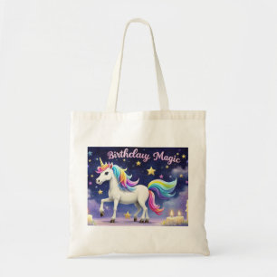 Tote Aniversário Magic Whimsical unicorn toa bolsa arco