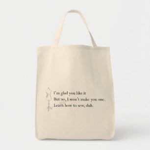 Tote "Aprenda como Sew, duh" o bolsa