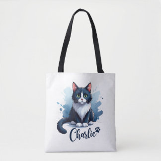 Tote Arte de Gato Fofo Bolsa – Presente para Amantes de