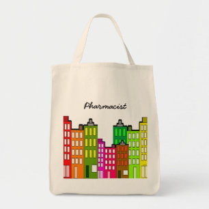 Tote Arte retro lunática das construções do bolsa do