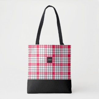 Tote Aumentou e o rosa verifica o bolsa feito sob