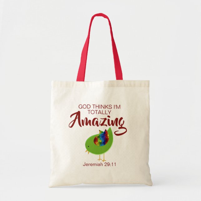 Tote Autismo - Jeremiah 29:11 - Bolsa de Orçamento (Frente)