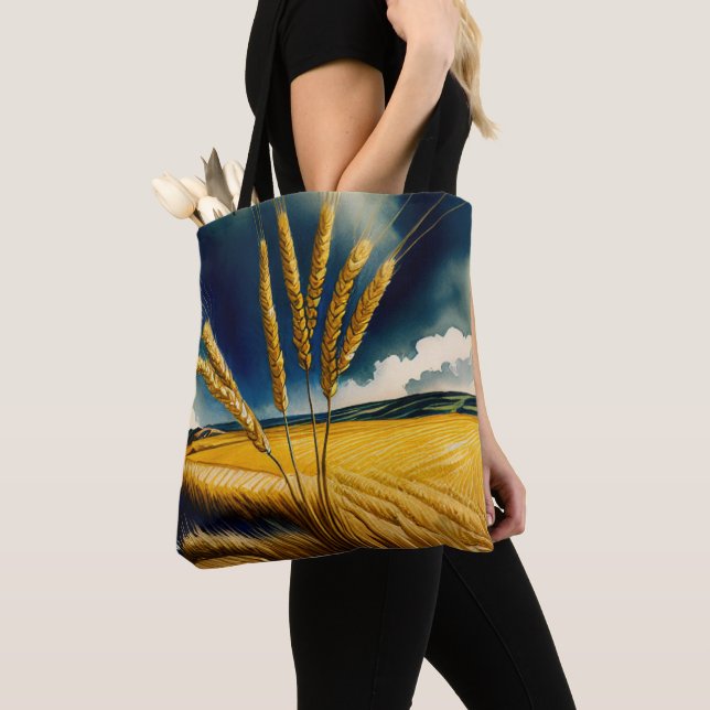 Tote Autumn Harvest Prairie Dourada Bolsa (Close Up)
