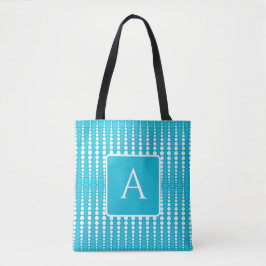 Tote Azul Água e Branco com Bolinhas